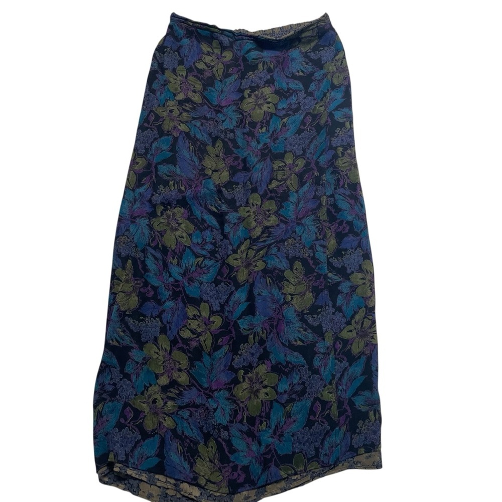 Sarah Arizona women’s reversible floral midi skirt boho cottagecore rayon medium